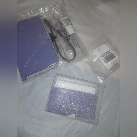 New Kate Spade Lucy Small L Zip Wristlet  & Matching Madison Card Case & Earring - Picture 2 of 11